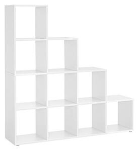 Biblioteca cu 10 cuburi, Vasagle, 29 x 129,5 x 129,5 cm, LBC10WTV1, Alb