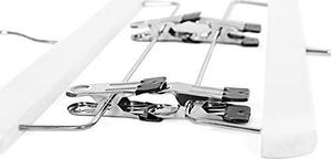 Set de 8 umerase din lemn, Songmics, Alb-Argintiu, 35.5x2.6x1.1 cm