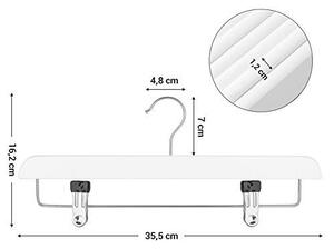 Set de 8 umerase din lemn, Songmics, Alb-Argintiu, 35.5x2.6x1.1 cm