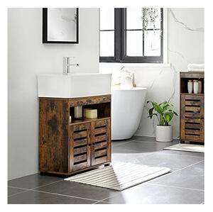 Dulap de depozitare pentru chiuveta, Vasagle, 2 usi, Maro Rustic, 60 x 30 x 63 cm