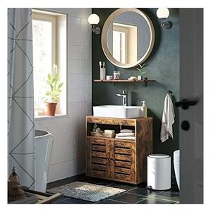 Dulap de depozitare pentru chiuveta, Vasagle, 2 usi, Maro Rustic, 60 x 30 x 63 cm