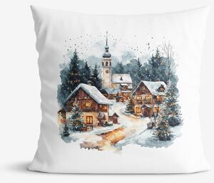 Goldea față de pernă decorativă - satul de iarnă 45 x 45 cm