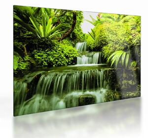 Tablou pe sticlă - Cascade indoneziene (70x50 cm)