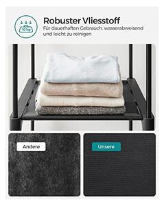 Dulap haine textil Model Villanueva, Negru, 140x43x174 cm