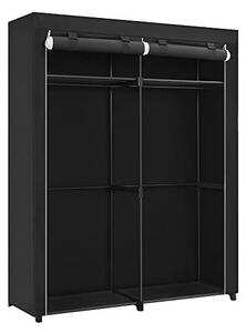 Dulap haine textil Model Villanueva, Negru, 140x43x174 cm
