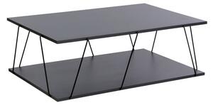 Masuta de Cafea Model Keenan, 90x60x30.5 cm, Gri Inchis/Negru
