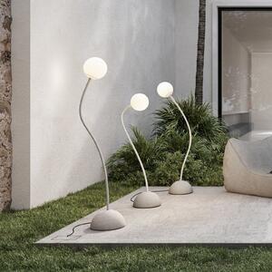 Karman Lampă de podea pentru exterior Moony, alb, Ø 15 cm, înălțime 145 cm PMMA, reglabil, Alb, Plastic, Design, Glob pentru exterior