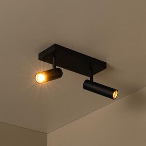 Lucide Spot de tavan Grado, lungime 25 cm, negru, metal, 2 becuri., reglabil, Negru, Camera de zi / sufragerie, Aluminiu, Modern