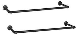 Set 2 sine de haine montaj perete, Songmics, 92 x 30 x 7,5 cm, HSR67BK02, Negru
