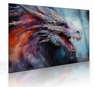 Tablou pe sticlă - Ilustrație a unui dragon (70x50 cm)