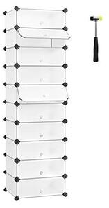 Suport de pantofi, Songmics, 10 compartimente, 40 x 30 x 17 cm, LPC10W, 20 perechi