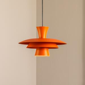 Luminex Lampă suspendată Plato, portocaliu, metal, Ø 38 cm, E27, reglabil, Portocaliu, Camera de zi / sufragerie, Metal, Modern