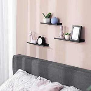 Set 3 etajere, Songmics, Negru, 40x11x2.5 cm