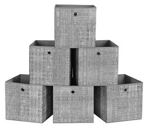 Set 6 cutii de depozitare pliabile SONGMICS, Gri, 30 x 30 x 30 cm