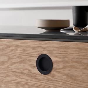 Maner metalic ingropat mobilier, model Mira, Ø 35 mm, finisaj aluminiu | crom lucios | negru mat