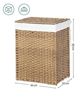 Cos pentru rufe, Songmics, 90 L, LCB51NL, Natural