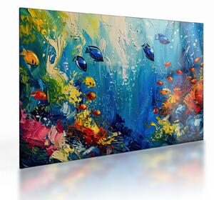 Tablou pe sticlă - Pictura lumii subacvatice (70x50 cm)