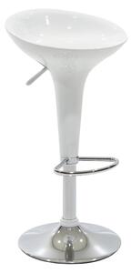 Scaun de bar Felice reglabil pe inaltime baza, alb-crom, 40x43x84 cm