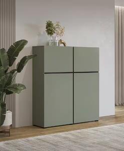 Comodă, 4 uși batante, culoare verde mentă, 120 cm lungime