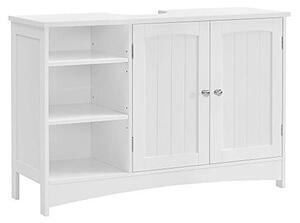 Dulap de depozitare pentru chiuveta, Vasagle, 2 usi, Alb, 90 x 30 x 60 cm