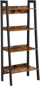 Raft tip Scară Model Viviana, Maro rustic/Negru, 56x34x137.5 cm