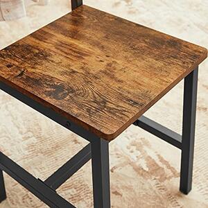 Set 2 scaune Model Norman, Negru/Maro, 50x36x87.6 cm