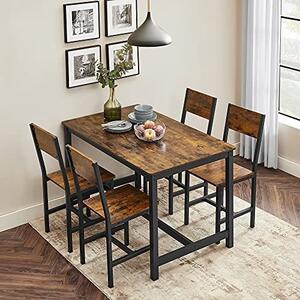 Set 2 scaune Model Norman, Negru/Maro, 50x36x87.6 cm