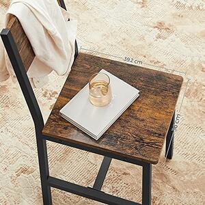 Set 2 scaune Model Norman, Negru/Maro, 50x36x87.6 cm
