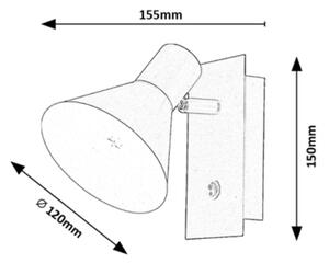 Spot de perete ALVARO 1xE14/40W/230V Rabalux 3157