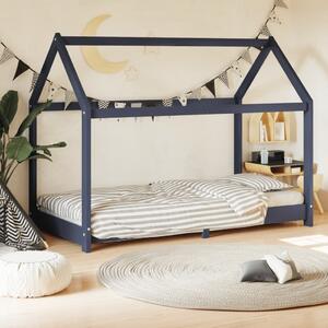Cadru de pat pentru copii, gri, 80 x 160 cm, lemn masiv de pin