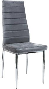 Scaun H261, gri/crom, stofa catifelata/metal, 40x38x96 cm