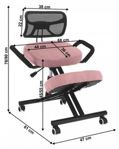 Scaun ergonomic, roz/negru, RUFUS