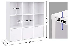 Biblioteca Vasagle, Model Azrael, 97x97x29 cm, Alb