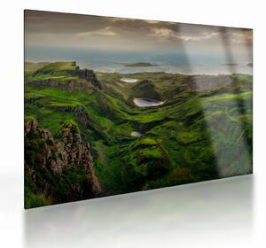 Tablou pe sticlă - Quiraing, Scoția (70x50 cm)