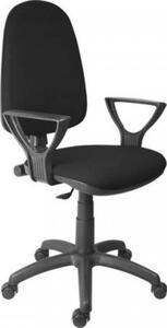 Scaun rotativ de birou, tapițerie textilă, LX cu cotiere, "Megane", negru