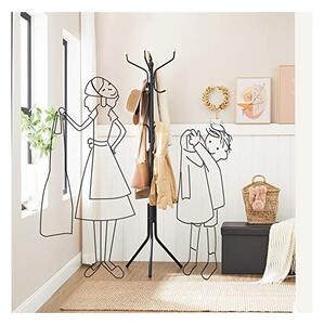 Cuier tip pom Model Wagner, Negru, 44x44x182 cm