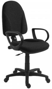 Scaun rotativ de birou, tapițerie din țesătură, suport pentru picioare negru cu cotieră, "1080", negru