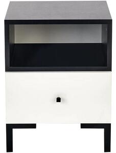 Noptiera SILVIA, alb/negru, PAL, 40x40x52 cm