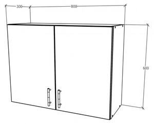 Dulap de bucătărie superioară Benita 2 uși Antracit-alb 80x30x60 cm