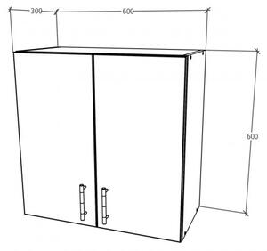 Dulap de bucătărie superioară cu 2 uși Benita Stejar Sonoma-alb 60x30x60 cm