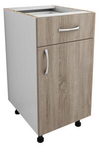 Dulap de bucătărie inferioară cu 1 ușă Benita Stejar Sonoma-alb 40x50x80 cm