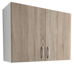 Dulap de bucătărie superioară Benita cu 2 uși Stejar Sonoma-alb 80x30x60 cm