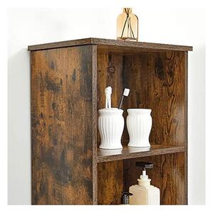 Dulap de depozitare pentru baie, Vasagle, Maro Rustic, 17 x 12 x 65 cm, BBK160X01