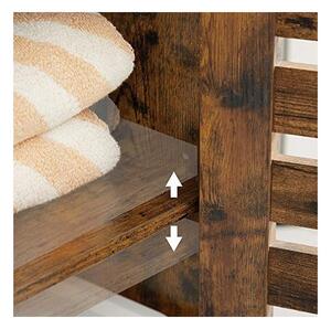 Dulap de depozitare pentru baie, Vasagle, Maro Rustic, 17 x 12 x 65 cm, BBK160X01