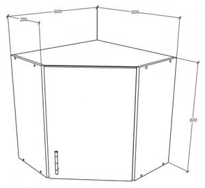 Dulap de bucătărie superioară Benita cu 1 ușă Bronz Stejar-alb 60x60x60 cm