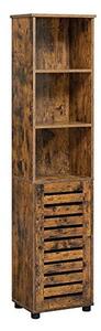 Dulap de depozitare pentru baie, Vasagle, Maro Rustic, 17 x 12 x 65 cm, BBK160X01