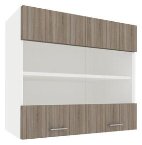 Dulap de bucătărie superioară Benita cu 2 uși Stejar Sonoma-alb 80x30x60 cm