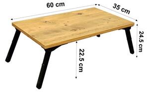 Masuta pentru Laptop Salvador, model Gusto, 60x24.5x35 cm, Pin atlantic/Negru