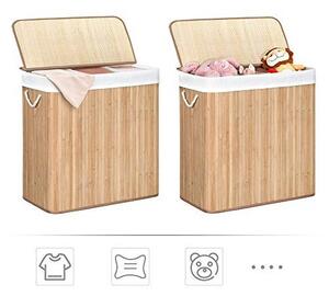 Cos de rufe, Songmics, 150L, Natural, LCB091N01, 60 x 40 x 61 cm