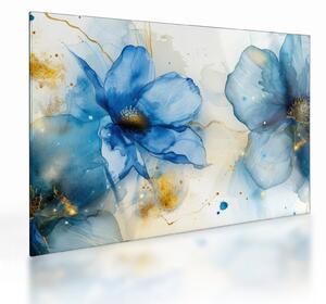 Tablou pe sticlă - Floral, pictură cu cerneală (70x50 cm)